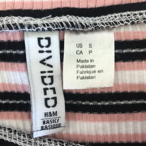 H&M Divided Striped Crop Tshirt - Picture 2 of 9